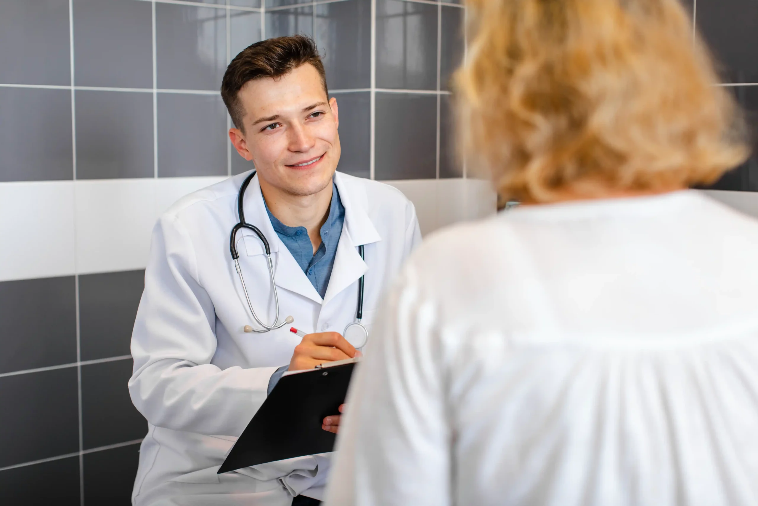 Pharmacist guiding a patient